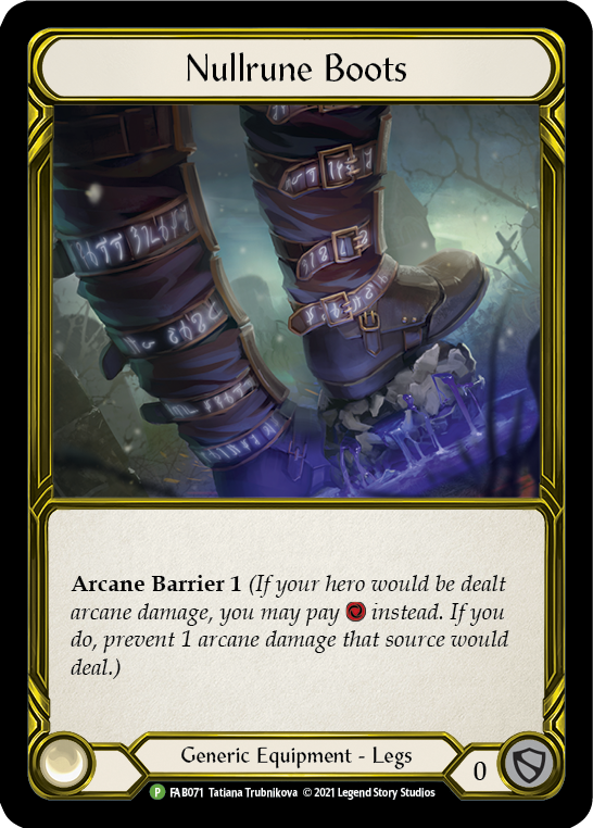 Nullrune Boots (Golden) [FAB071] (Promo)  Cold Foil | Good Games Cannington