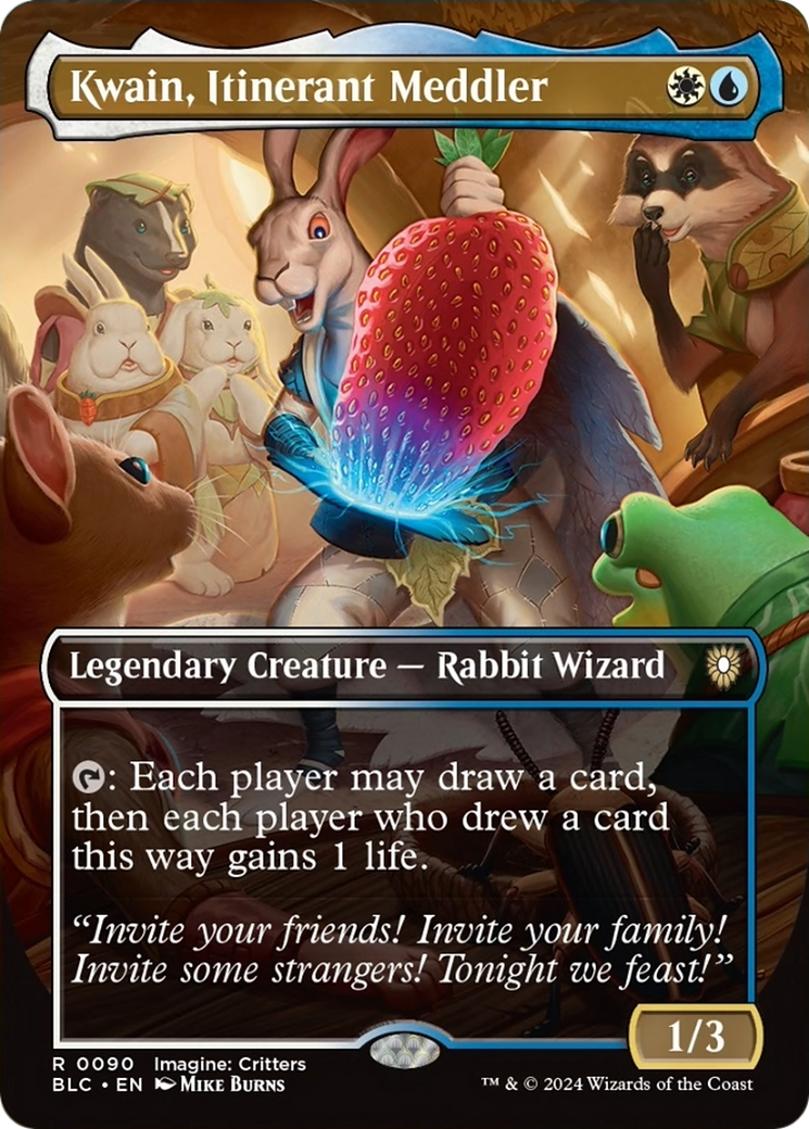 Kwain, Itinerant Meddler (Borderless) [Bloomburrow Commander] | Good Games Cannington