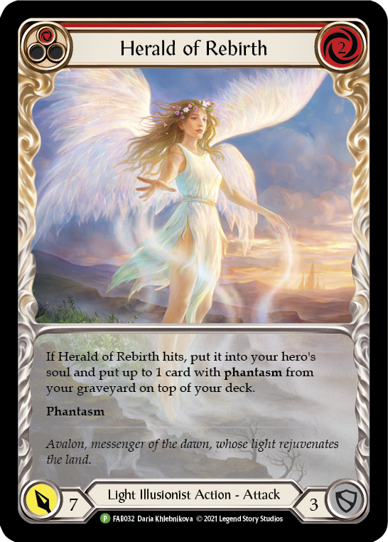 Herald of Rebirth (Red) [FAB032] (Promo)  Rainbow Foil | Good Games Cannington