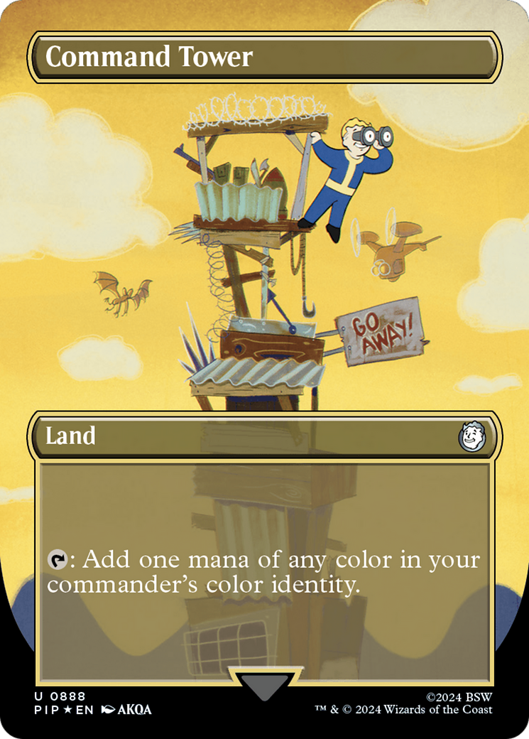 Command Tower (Borderless) (Surge Foil) [Fallout] | Good Games Cannington