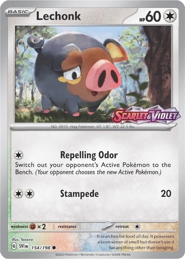 Lechonk (154/198) (Store Promo) [Scarlet & Violet: Black Star Promos] | Good Games Cannington