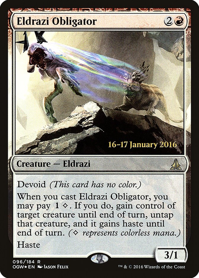 Eldrazi Obligator [Oath of the Gatewatch Prerelease Promos] | Good Games Cannington