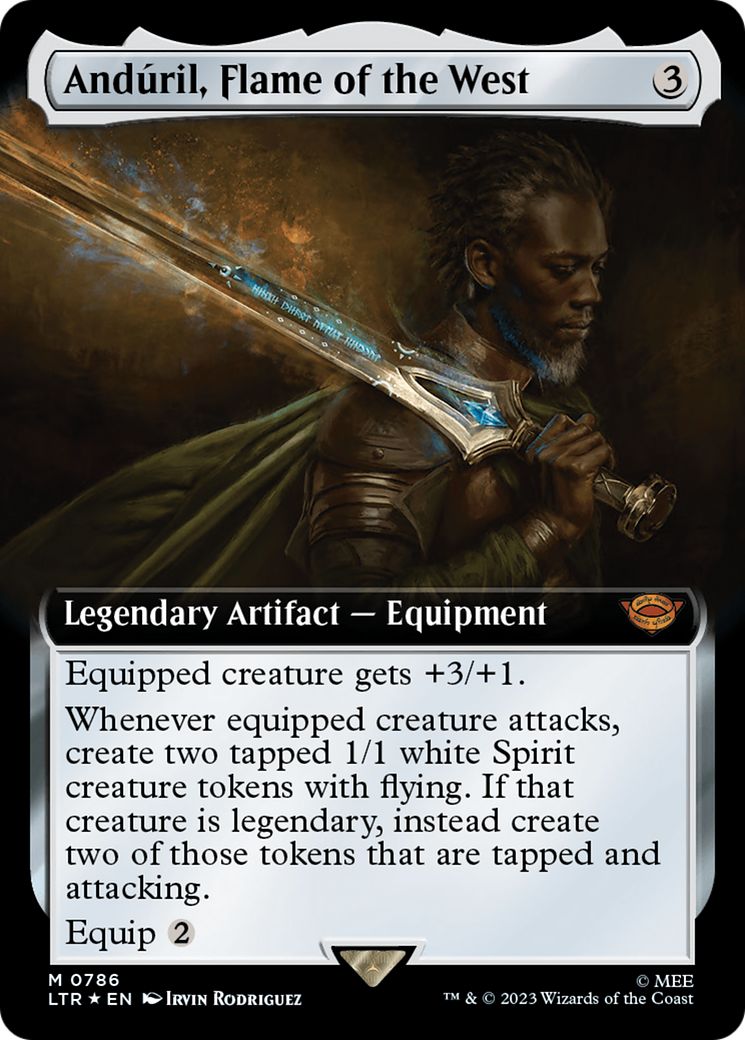 Anduril, Flame of the West (Extended Art) (Surge Foil) [The Lord of the Rings: Tales of Middle-Earth] | Good Games Cannington