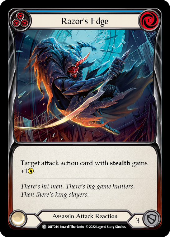 Razor's Edge (Blue) [OUT044] (Outsiders)  Rainbow Foil | Good Games Cannington
