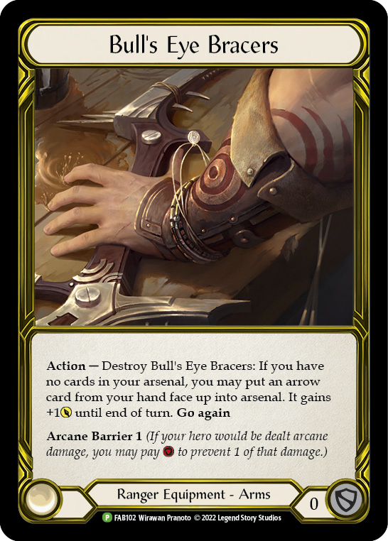Bull's Eye Bracers (Golden) [FAB102] (Promo)  Cold Foil | Good Games Cannington