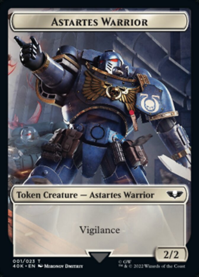 Astartes Warrior // Cherubael Double-Sided Token (Surge Foil) [Warhammer 40,000 Tokens] | Good Games Cannington
