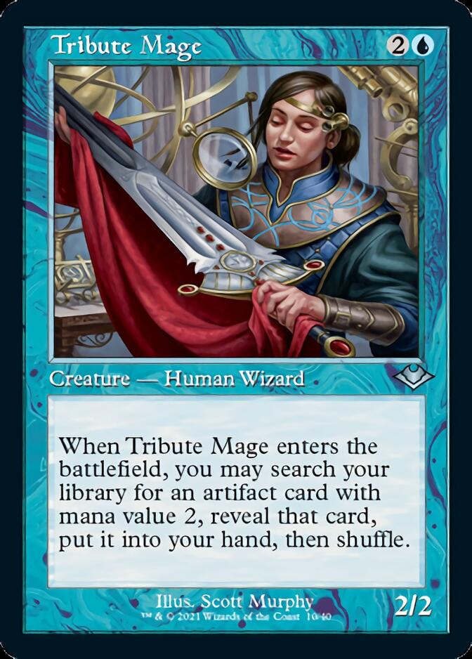 Tribute Mage (Retro Foil Etched) [Modern Horizons] | Good Games Cannington