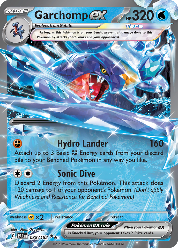 Garchomp ex (038/182) [Scarlet & Violet: Paradox Rift] | Good Games Cannington
