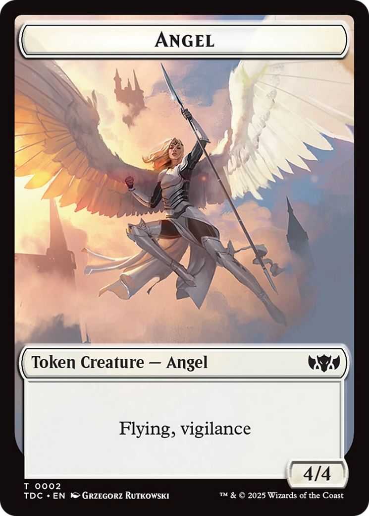Angel // Spirit Double-Sided Token [Tarkir: Dragonstorm Commander Tokens] | Good Games Cannington
