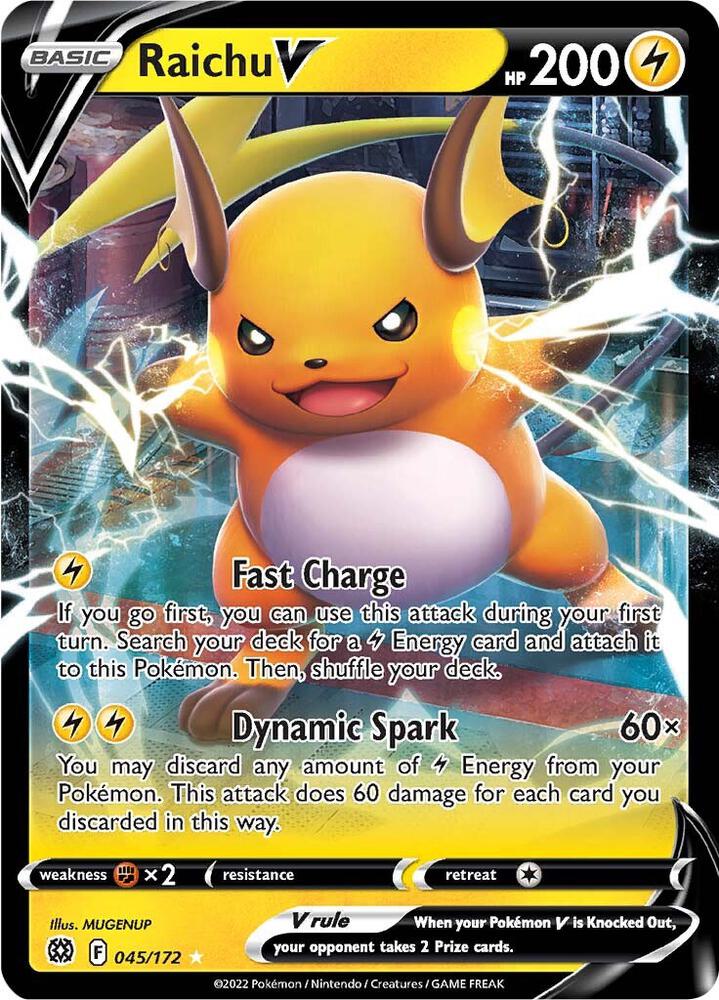 Raichu V 045/172 (SWSH09: Brilliant Stars)  - Holofoil | Good Games Cannington