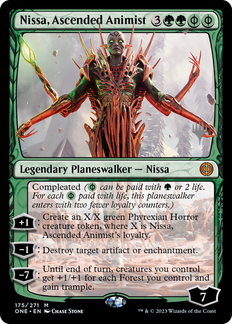 Nissa, Ascended Animist (Promo Pack) [Phyrexia: All Will Be One Promos] | Good Games Cannington