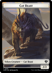 Cleric // Cat Beast Double-Sided Token [Commander Masters Tokens] | Good Games Cannington