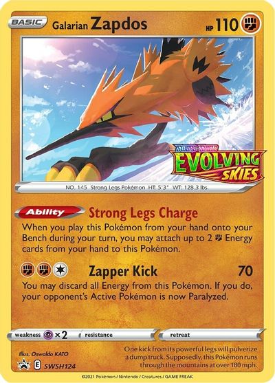 Galarian Zapdos (SWSH124) (Prerelease Promo) [Sword & Shield: Black Star Promos] | Good Games Cannington