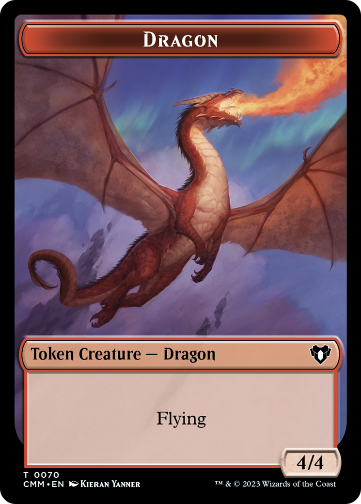 Dragon // Kor Ally Double-Sided Token [Commander Masters Tokens] | Good Games Cannington