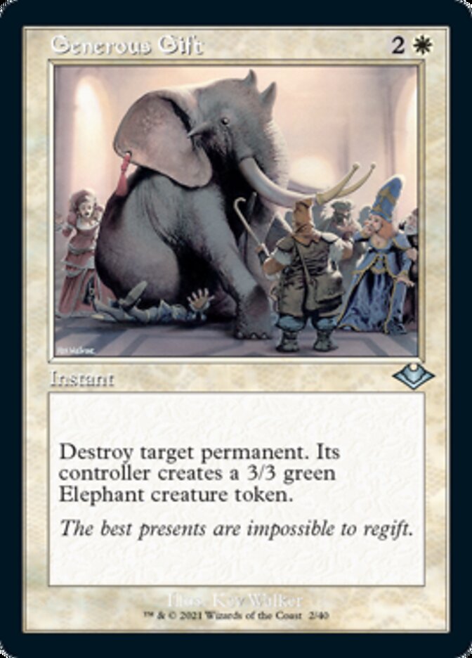 Generous Gift (Retro Foil Etched) [Modern Horizons] | Good Games Cannington