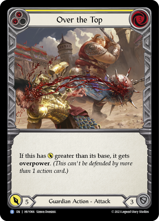 Over the Top (Yellow) [HVY066] (Heavy Hitters)  Rainbow Foil | Good Games Cannington