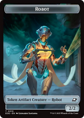 Robot // Emblem - Tezzeret, Cruel Captain Double-Sided Token [Edge of Eternities Tokens] | Good Games Cannington