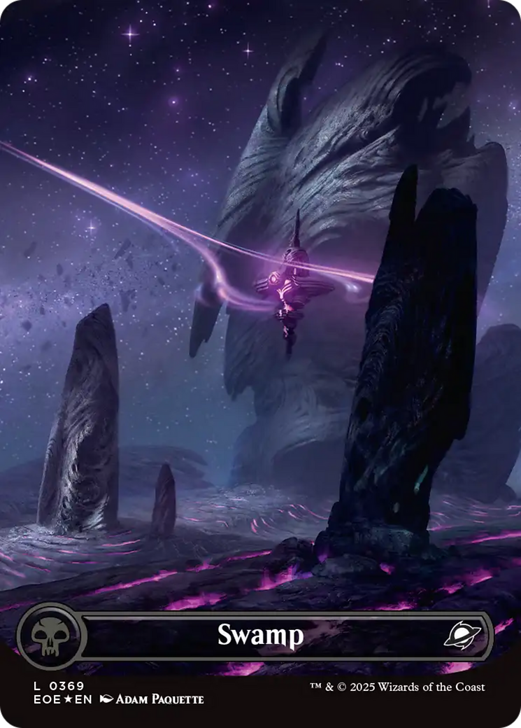 Swamp (0369) (Borderless) (Galaxy Foil) [Edge of Eternities] | Good Games Cannington