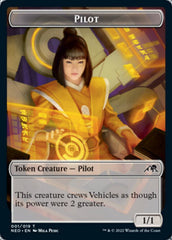 Samurai // Pilot Double-Sided Token [Kamigawa: Neon Dynasty Tokens] | Good Games Cannington