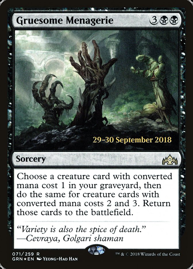 Gruesome Menagerie [Guilds of Ravnica Prerelease Promos] | Good Games Cannington