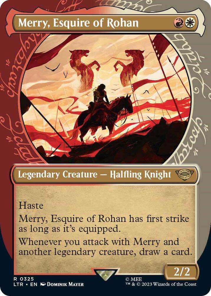 Merry, Esquire of Rohan 325 (Universes Beyond: The Lord of the Rings: Tales of Middle-earth)  - Showcase Foil | Good Games Cannington
