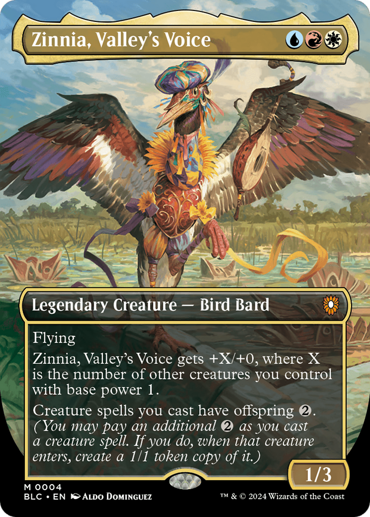 Zinnia, Valley's Voice (Borderless) [Bloomburrow Commander] | Good Games Cannington