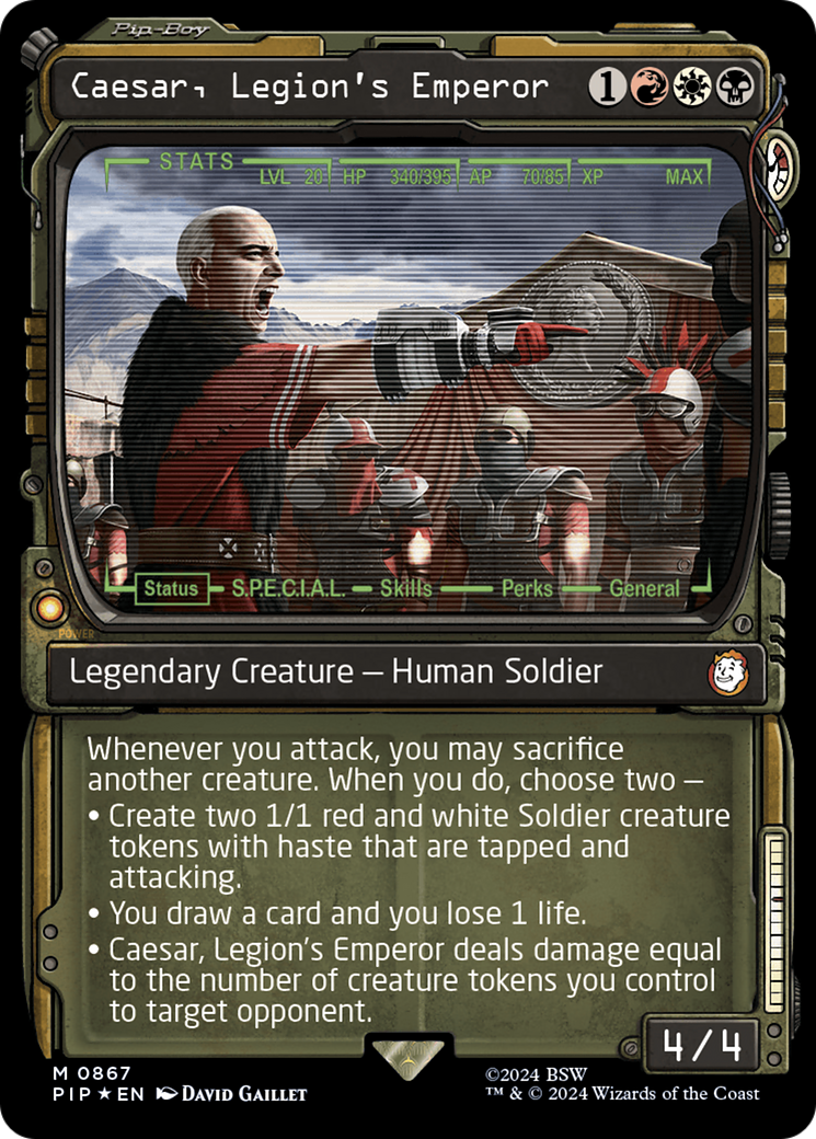 Caesar, Legion's Emperor (Showcase) (Surge Foil) [Fallout] | Good Games Cannington
