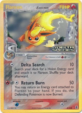Flareon (5/113) (Delta Species) (Stamped) [EX: Delta Species] | Good Games Cannington