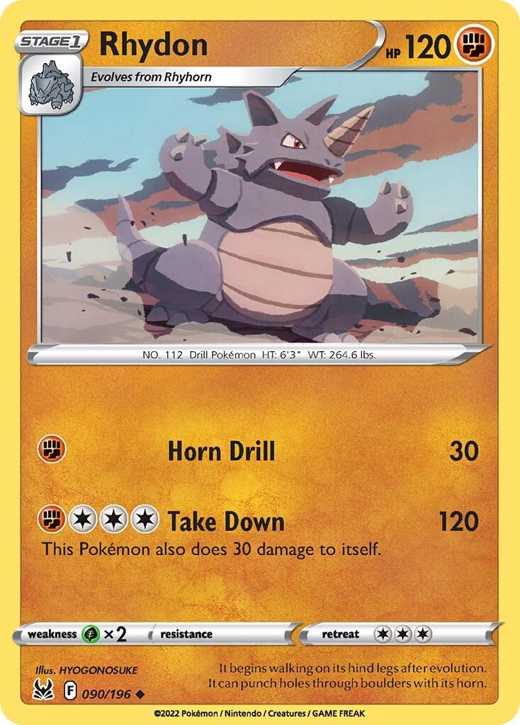 Rhydon (090/196) [Sword & Shield: Lost Origin] | Good Games Cannington