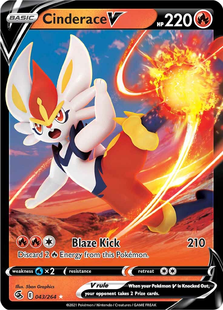 Cinderace V (043/264) [Sword & Shield: Fusion Strike] | Good Games Cannington