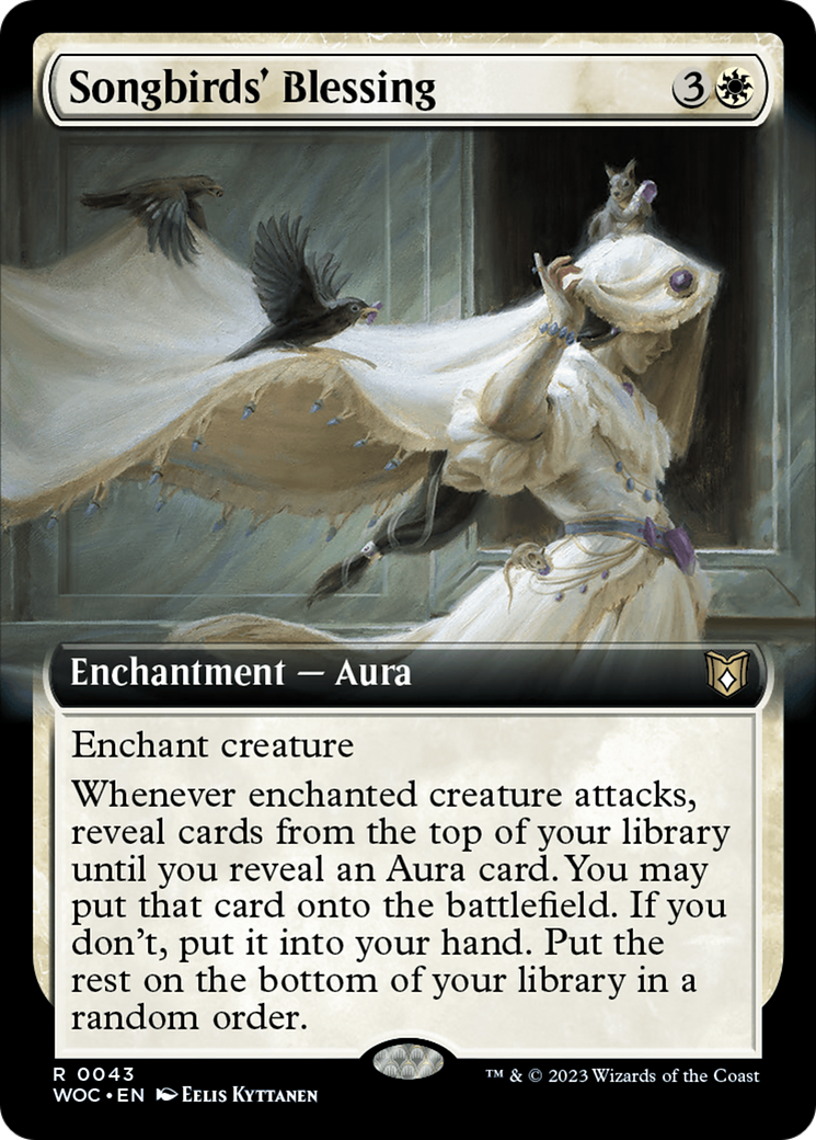 Songbirds' Blessing (Extended Art) [Wilds of Eldraine Commander] | Good Games Cannington