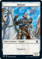 Wolf // Knight Double-Sided Token [Innistrad: Midnight Hunt Commander Tokens] | Good Games Cannington