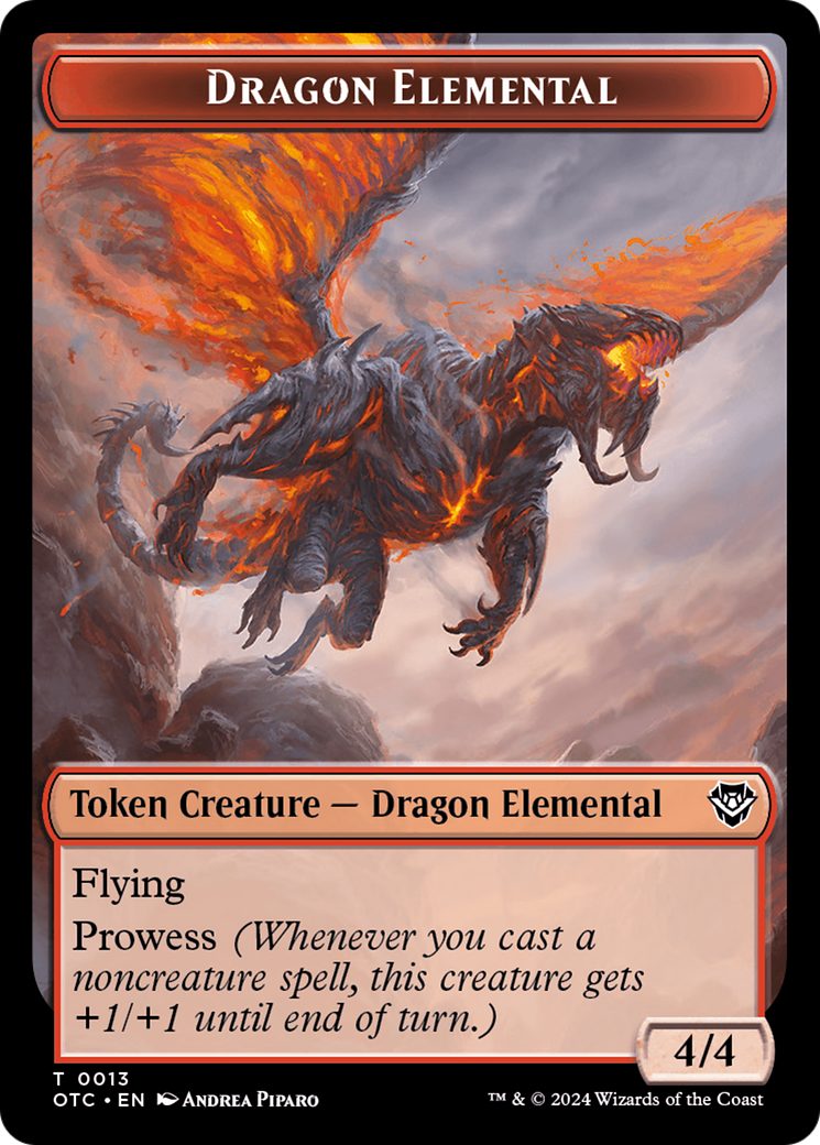 Dragon Elemental // Bird Illusion Double-Sided Token [Outlaws of Thunder Junction Commander Tokens] | Good Games Cannington