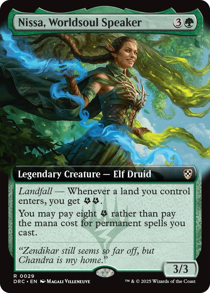 Nissa, Worldsoul Speaker 29/187 (Commander: Aetherdrift)  - Extended Art | Good Games Cannington