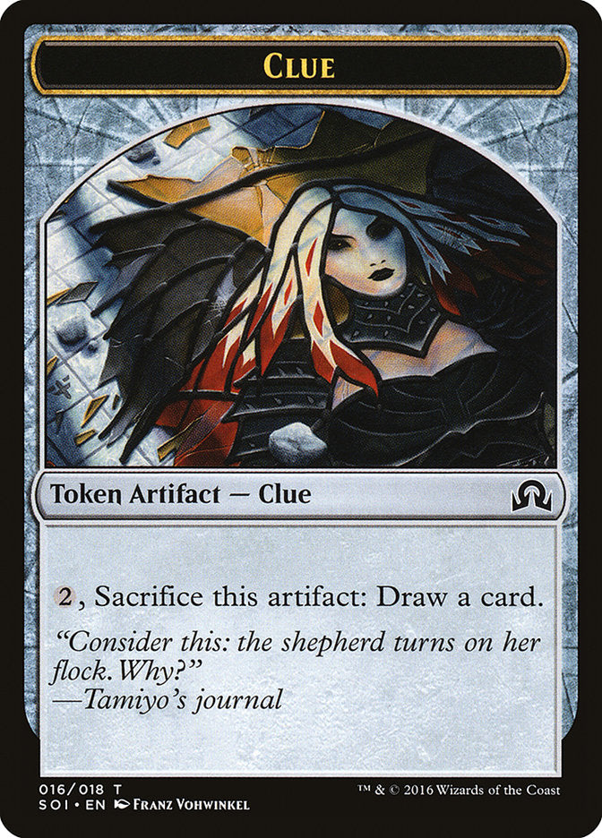 Clue Token (016/018) [Shadows over Innistrad Tokens] | Good Games Cannington