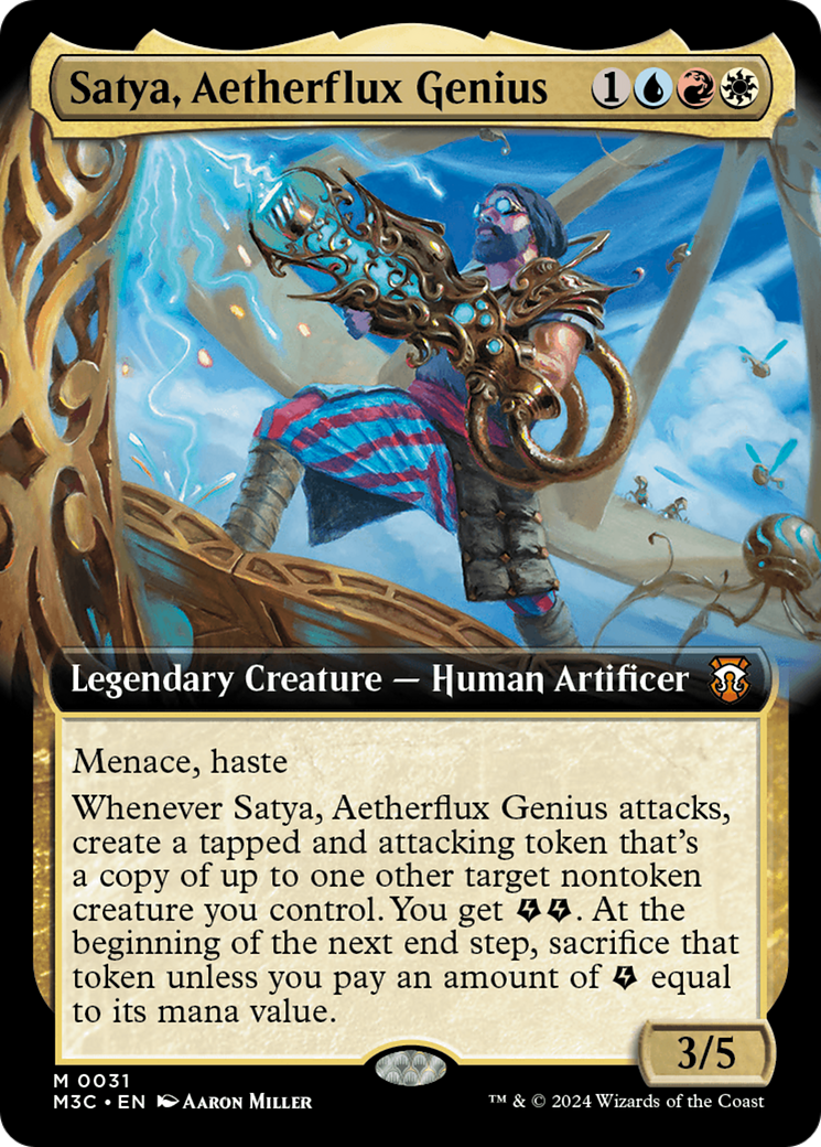 Satya, Aetherflux Genius (Extended Art) [Modern Horizons 3 Commander] | Good Games Cannington