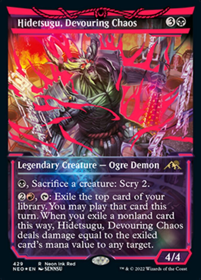 Hidetsugu, Devouring Chaos (Neon Ink Red) [Kamigawa: Neon Dynasty] | Good Games Cannington