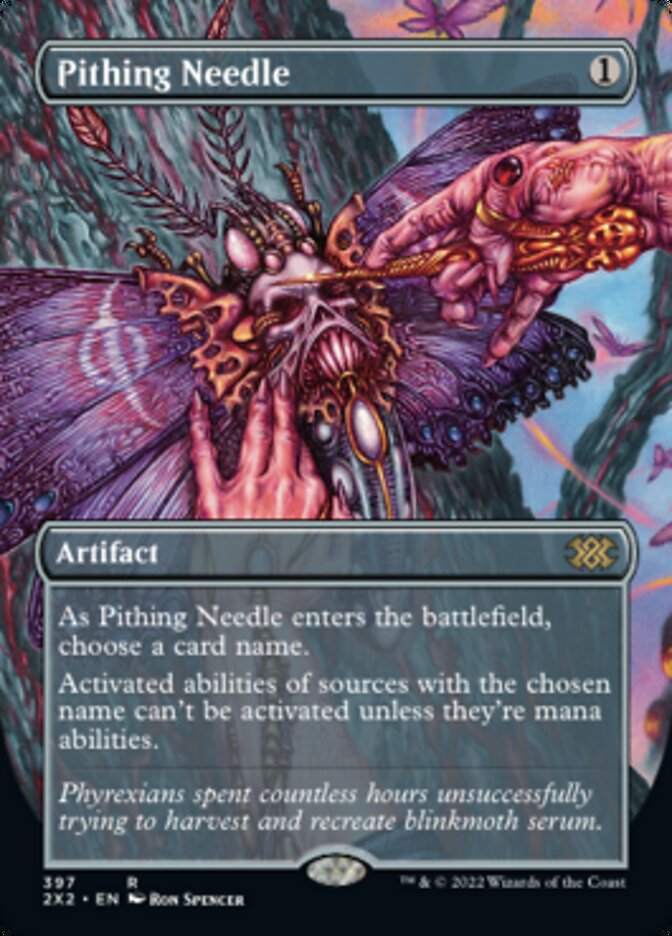 Pithing Needle (Borderless Alternate Art) [Double Masters 2022] | Good Games Cannington