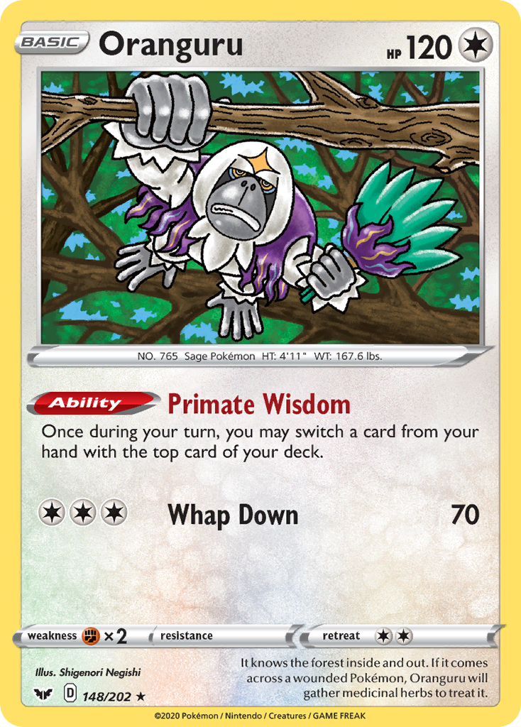 Oranguru (148/202) [Sword & Shield: Base Set] | Good Games Cannington