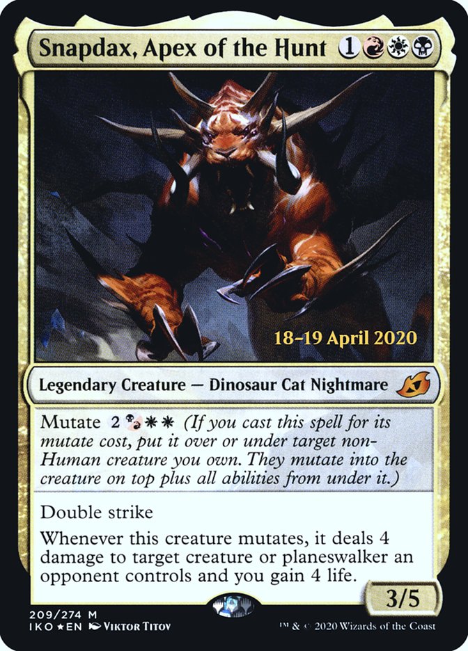Snapdax, Apex of the Hunt [Ikoria: Lair of Behemoths Prerelease Promos] | Good Games Cannington