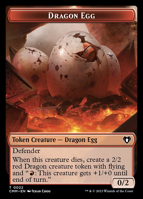 Treasure // Dragon Egg Double-Sided Token [Commander Masters Tokens] | Good Games Cannington
