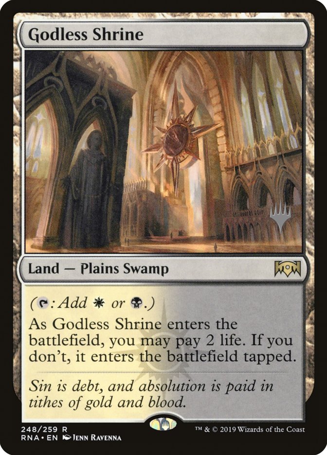 Godless Shrine (Promo Pack) [Ravnica Allegiance Promos] | Good Games Cannington