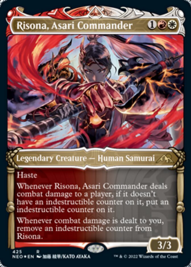Risona, Asari Commander (Showcase) (Foil Etched) [Kamigawa: Neon Dynasty] | Good Games Cannington