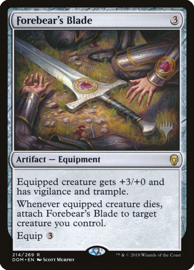 Forebear's Blade (Promo Pack) [Dominaria Promos] | Good Games Cannington
