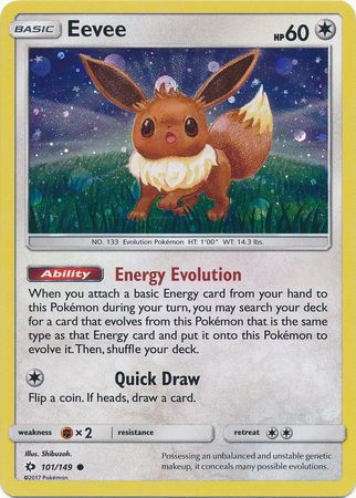 Eevee (101/149) (Cosmos Holo) [Sun & Moon: Base Set] | Good Games Cannington