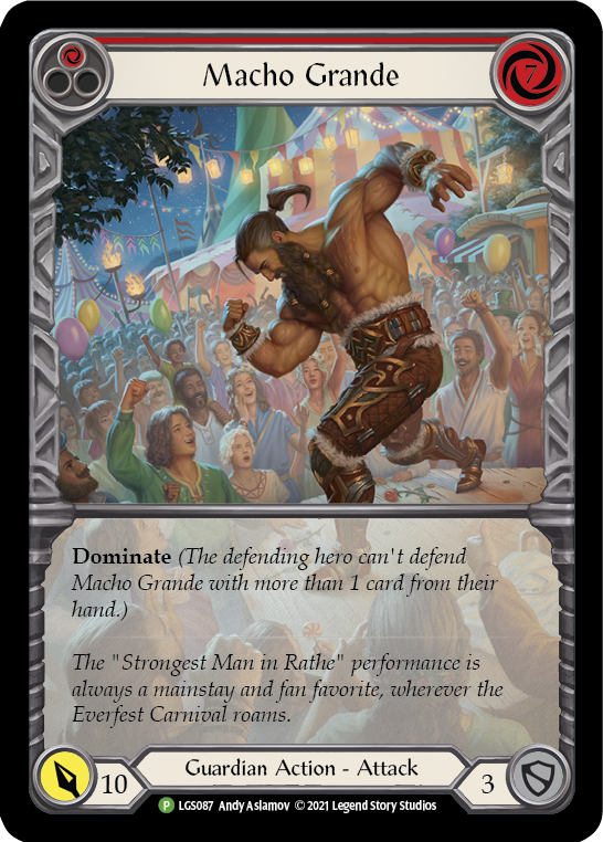 Macho Grande (Red) [LGS087] (Promo)  Rainbow Foil | Good Games Cannington