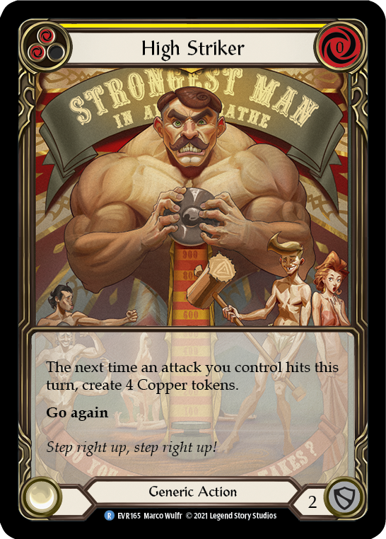 High Striker (Yellow) [EVR165] (Everfest)  1st Edition Extended Art Rainbow Foil | Good Games Cannington