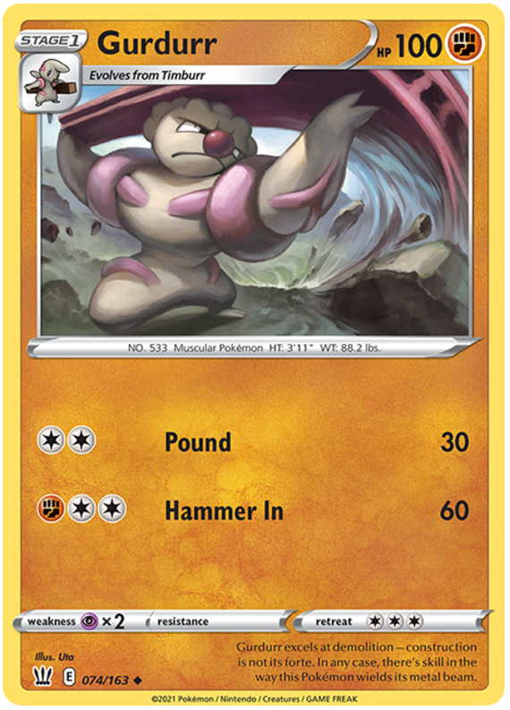 Gurdurr (074/163) [Sword & Shield: Battle Styles] | Good Games Cannington