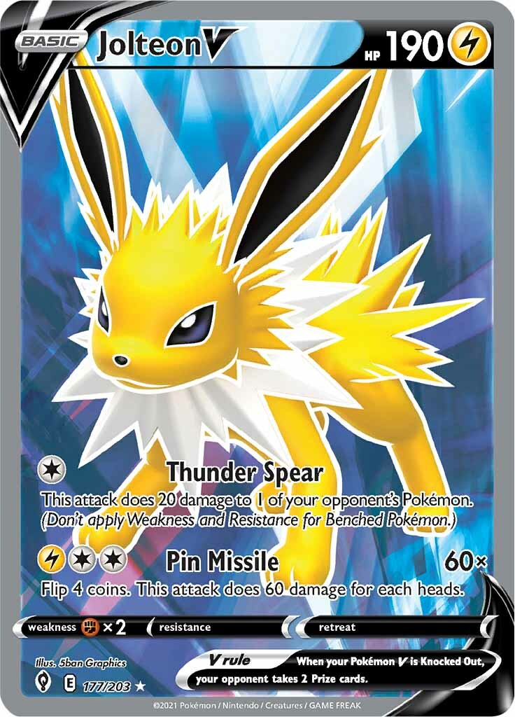 Jolteon V (177/203) [Sword & Shield: Evolving Skies] | Good Games Cannington