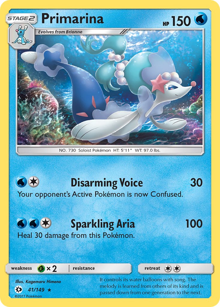 Primarina (41/149) (Theme Deck Exclusive) [Sun & Moon: Base Set] | Good Games Cannington